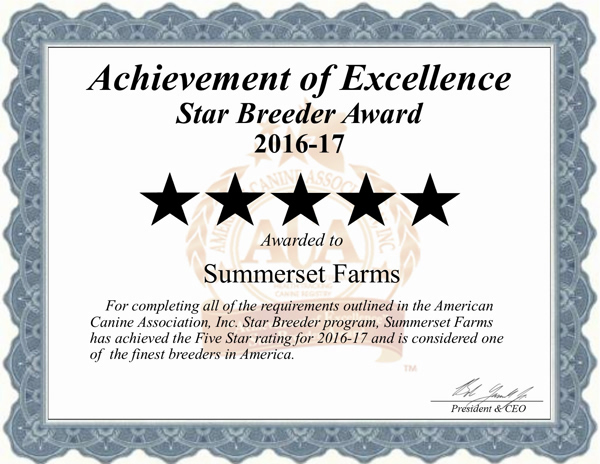 summerset, farms, kennel, certificate, seneca, falls, ny, new, york, summerset-farms, seneca-falls,  professional, usda, 21-b-0147